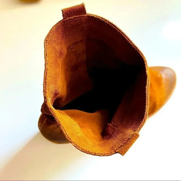 Sundance Catalog Leann Suede Cognac Ankle Booties - Picture 7 of 9